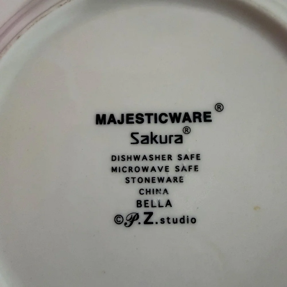 4 Sakura Bella Salad Plates Vintage Majesticware Paula Zanger, 8.25